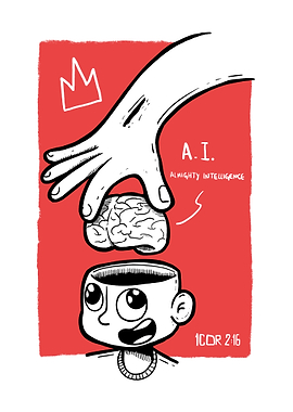 Almighty Intelligence Cartoon Illustration