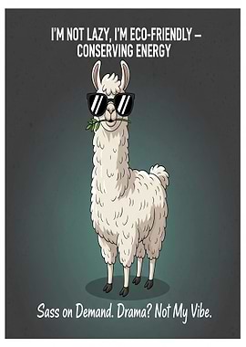 Eco-Friendly Llama with Sunglasses