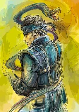Solid Snake and Snake Digital Art