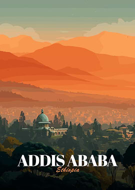 Addis Ababa, Ethiopia Travel Poster