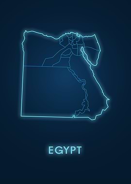 Neon Egypt Map