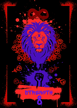 Strength Tarot Card Graffiti Art