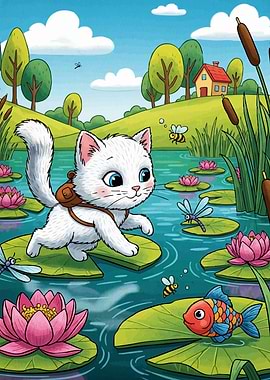 Cat Lily Pads