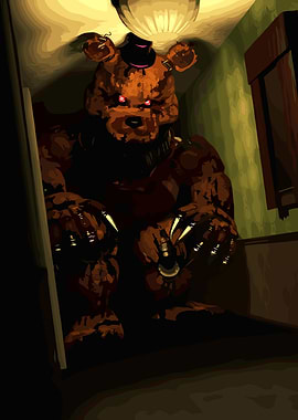 Animatronic Bear in Dark Room