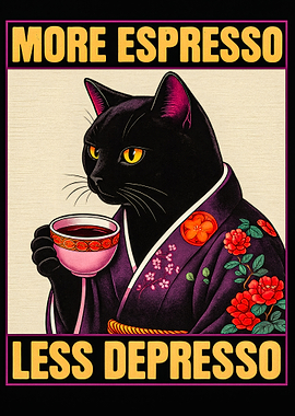 More Espresso Less Depresso Cat