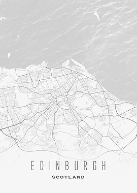 Edinburgh, Scotland - Modern Urban City Map Print
