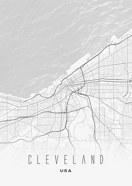 Cleveland, USA - Minimalist Urban City Map Print