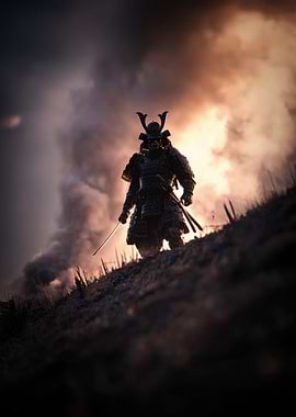 Samurai Warrior on Hilltop
