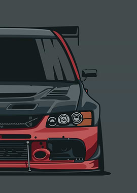 Red and Black Car Illustration