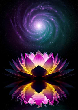 Lotus Flower and Galaxy Reflection