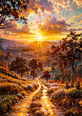 Golden Sunset Landscape