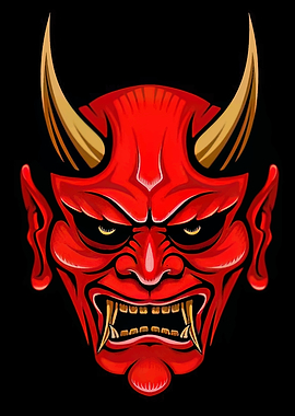 Red Devil Mask Illustration