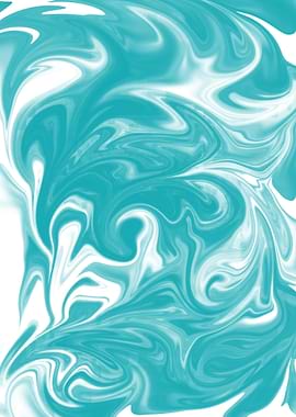 Abstract Turquoise and White Swirl