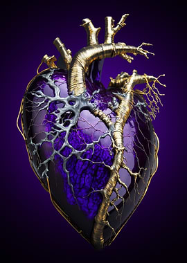 Anatomical Heart with Metallic Veins