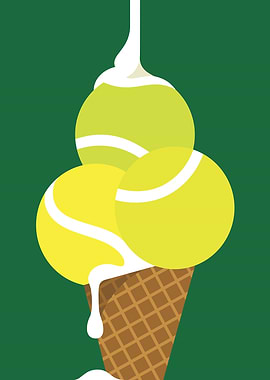 Tennis Ball Ice Cream Cone