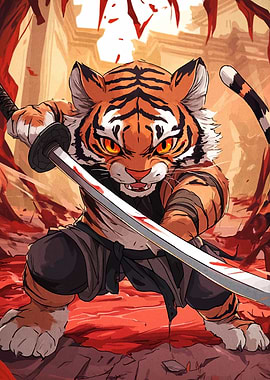 Tiger Warrior with Sword