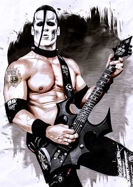 Heavy Metal Guitarist with Face Paint