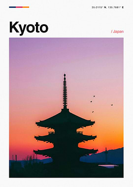 Kyoto Japan Minimalist Travel Poster