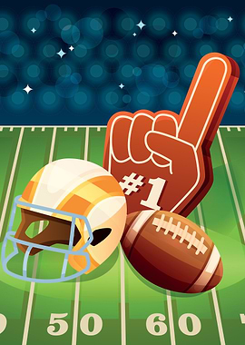 American Football Game Day Illustration