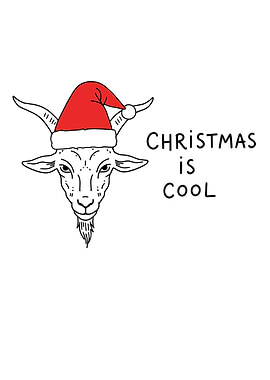 Christmas Goat with Santa Hat