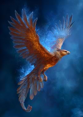 Fiery Phoenix in Flight