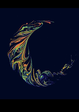 Abstract Crescent Moon Digital Art