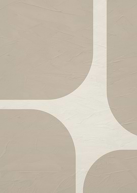 Abstract Beige and White Geometric Art