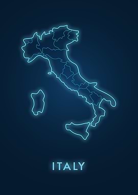 Neon Italy Map