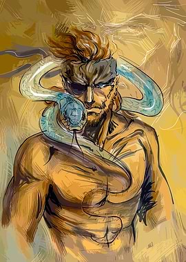 Naked Snake with Snake Digital Art