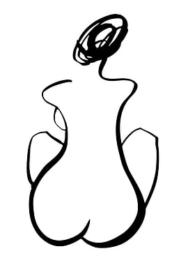 Minimalist Woman Line Art