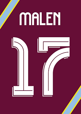Donyell MALEN 17 Aston Villa Football Poster