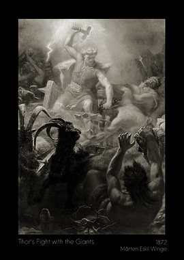 Thor's Fight with the Giants - Monochromatic Version