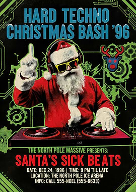 Hard Techno Christmas Bash '96 Poster
