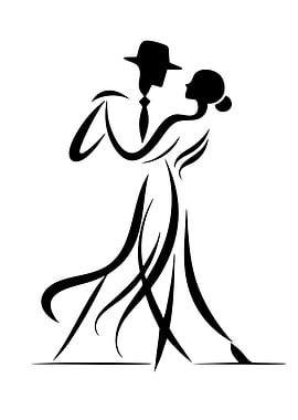 Elegant Tango Dancers Silhouette