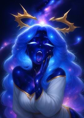 Celestial Woman with Galaxy Skin