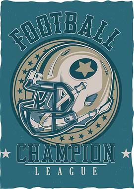 Football Champion League Helmet Illustration