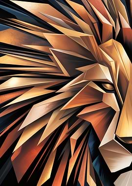 Geometric Lion Portrait