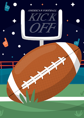 American Football Kick Off Illustration