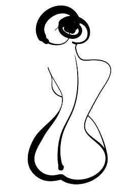 Abstract Woman Line Art