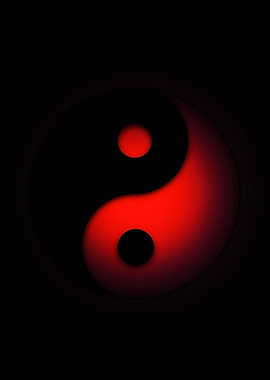 Red and Black Yin Yang Symbol