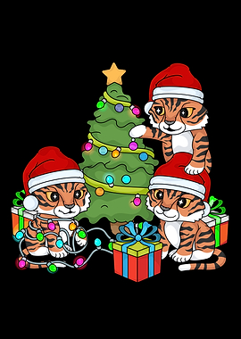 Christmas Tiger Gift Kids Wild Cat Cute Tigers