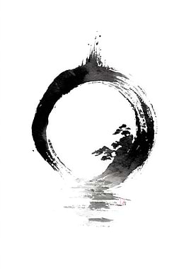 Enso Circle with Landscape