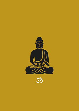 Buddha Silhouette with Om Symbol