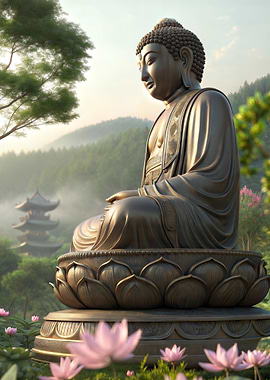 Buddha Statue in Lotus Position