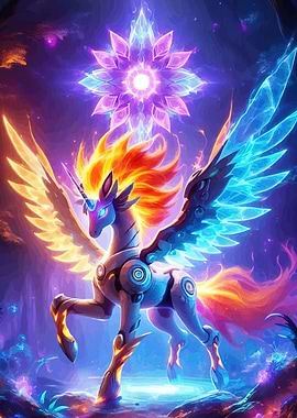 Cyberpunk Unicorn Wings Star