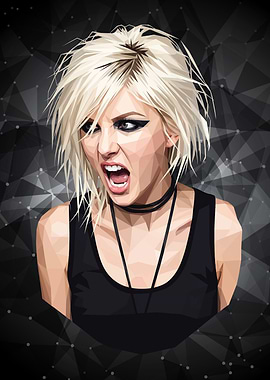 Polygon Art Portrait of Angry Woman