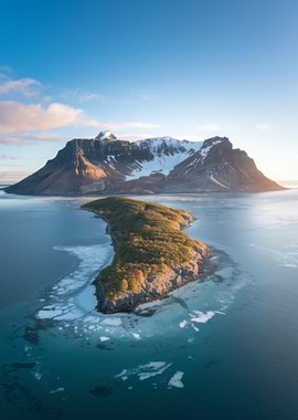 Island and Mountain Landscape