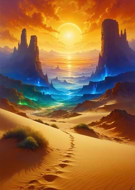 Golden Desert Sunset