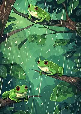 Frogs in the Rain
