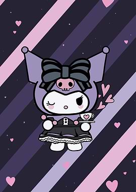 Kuromi Maid with Tea Cup